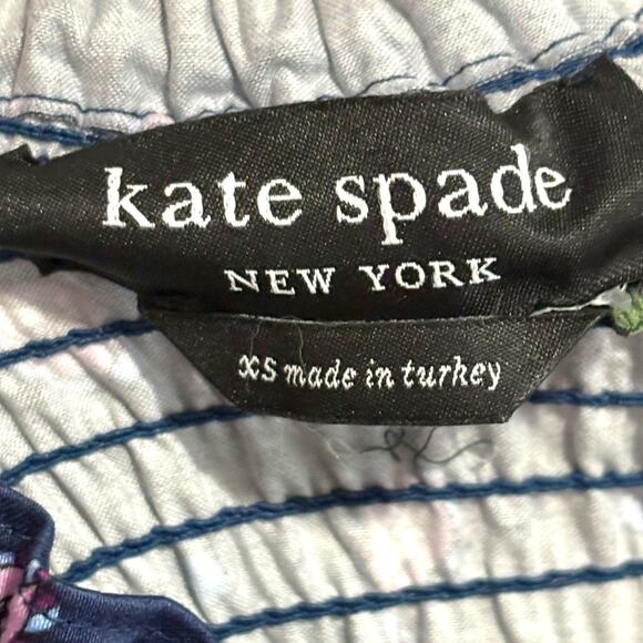 NWT Kate Spade Dress - XS - Navy Blue Print - w/ Pockets & Optional Straps - Picture 2 of 12